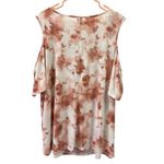 Naïf Keyhole Cold Shoulder Short Sleeve Tie Dye Soft Stretch Pink Top Womens 3X Photo 8