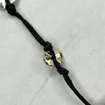 Chico's Black Double Cord Hammered Metal Silver and Gold Tone Pendant Necklace Photo 7