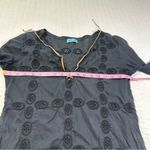 Letarte Doily 100% Cotton Cover Up Dress With Size Zipper in Black Green Size L Photo 5