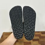 Birkenstocks Gizeh Birko-Flor 41 Leather Thong Sandal Comfort Silver Metallic Photo 7