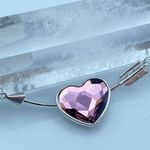 Amethyst Austrian Crystal Heart Infinity Love Necklace Purple Photo 1