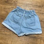 Princess Polly Aaron & Amber paper bag denim distressed mom shorts Photo 5