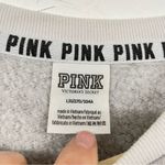 PINK - Victoria's Secret Pink Victoria Secret Grey White Colorblock Women Pullover Sweatshirt Oversized L Photo 4