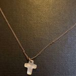 Saint Laurent Mother of Pearl Cross Pendant Necklace Photo 4