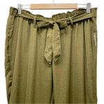 A pea in the pod NWT Underbelly Satin Jogger Pants Olive Size Large Maternity Photo 5