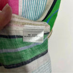 VILAGALLO Linen HARPER DRESS MULTI STRIPES Size Small Green Photo 3