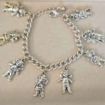 Vintage Silver Charm Bracelet Cowboy And Cowgirl Angel Charms Photo 1