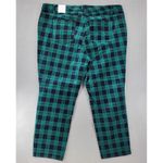Talbots Velveteen Women 20Wp Green Plaid Skinny Ankle High Waist Tartan Corduroy Photo 3