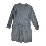 Gap Y2K Black Gray Pintuck Pleated Long Sleeve Henley Dress Size Small Photo 1