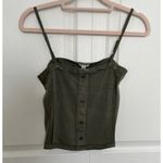 POL  Distressed Crop Tank Top Moss  Charcoal Size S Photo 1