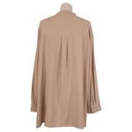 Eileen Fisher  Silk Georgette Crepe Band Collar Top Sz Extra Large Photo 2