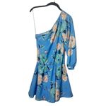 Yumi Kim SZ S Sky Blue Rose Garden One Shoulder Mini Dress Photo 1