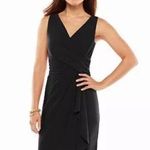 CHAPS faux wrap black plus size 24 W dress pull over NWT cinched knee length Photo 0