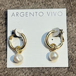 Argento Vivo Gold Plated Sterling Silver Pearl Earrings Photo 0