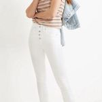 Madewell Jeans 10” Petite High Rise Skinny Pure White Step Raw Hem Sz 37/46 NWT Photo 0