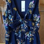 Blue Rain Navy, Floral Romper  Photo 0