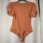 Free People Intimately  Orange Puff Sleeve Cotton Bodysuit Small Photo 5
