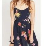 Old Navy Cami Skater Dress S Navy Tropical Floral Bold Roses Sun Dress Photo 1
