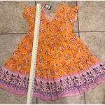 Avenue Women's Floral Print Tiered Dress Orange Pink Size 14 Casual Photo 6