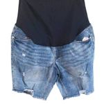 Time and Tru Women’s Maternity Bermuda Shorts with Full Panel Size 2XL Denim Blue Photo 1