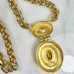 Givenchy Long Gold Plated Emerald Necklace Photo 9