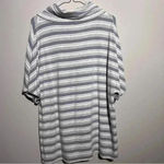 Workshop Republic Clothing Workshop Soft Cowl Tunic Shirt Gray and White Stripes Casual Travel Work Size L Photo 1