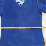 PJ Couture soft V neck Fleece Long sleeve Pajama top in blue Size XL Photo 4
