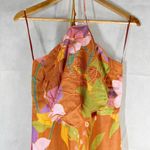CAROLINE CONSTAS Linen Blend Halter Printed Midi Dress Size US XS Photo 5