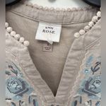 Knox Rose Embroidered Boho Tank Dress Size S Taupe Sleeveless V-Neck Like New Photo 1