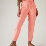 Athleta  Retreat Coral Pink Linen Jogger Pants Plus Zise 14 Photo 0