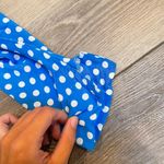 ZARA Blue Polka Dot Button Down Top Photo 4