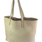 Cuyana  Small Easy Tote Beige Pebbled Leather 14" Laptop Handbag Shoulder Bag Photo 0