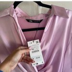 ZARA Pink Blazer Satin Effect Dress Photo 3