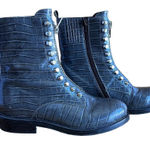 Jeffrey Campbell  Tonette‎ Combat Croc Embossed Boot Grey Women's Size 10 Photo 0