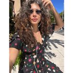 Ralph Lauren POLO  Black Floral 100% Silk Nime Midi Dress Size 8 Photo 2