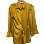 Gianni Bini Mina Crepe Button-Front Shirt
Dress in Goldenrod Size XS Blouse Photo 0