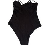 Forever 21 bodysuit ribbed look 2 snap button adj straps fitted bra cup Sz S NWT Photo 0