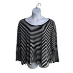 Old Navy  Women XL Stripes Drop Shoulder Sleeve Black‎ Shirt Casual Monochrome Photo 0