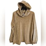 Member's Mark Women's Plush Velour Hoodie Side Slits Raglan Sleeve Sz L Tan Size L Photo 1