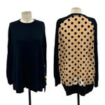 Derek Lam  10 Crosby Runway Oversized Crew‎ Neck Black Nude Dot Back Size Small Photo 1