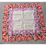 NWT Vintage Bonart Queen Size Beauty Woman's Handkerchief 15" Floral 50's Photo 2