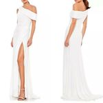 Mac Duggal NEW Ieena For Ivory Ruched ONE SHOULDER Trumpet EVENING Dress GOWN 14 Photo 1