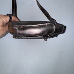 Eddie Bauer  Metallic Silver‎ Sheep Leather Mini Crossbody Bag Purse Photo 4