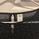 Old Navy  Women's Lace Inset Peasant Top Black Boho Beach‎ Size Large Festival Photo 3