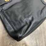 Talbots  Black Snakeskin Double Turn Lock Leather Satchel Bag Photo 4