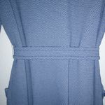 Suburbanite M Vintage Double Knit Short Sleeved Pocketed Belted Shirt Dress Blue Size M Photo 7