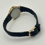 Acqua Indiglo Gold Black Leather Women’s Watch Working New Battery Photo 4