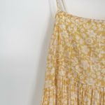 American Eagle Womens Yellow Spaghetti Straps Floral Cottage Core Sundress Large Photo 10