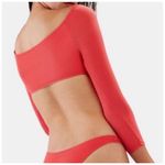 Solid & Striped  Elise Coral Long Sleeve Crop Swim Top Sz L Photo 5