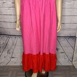 Target Tabitha Brown for NWT Sz. 4X Pink & Red Colorblock Linen Blend Maxi Dress Photo 2